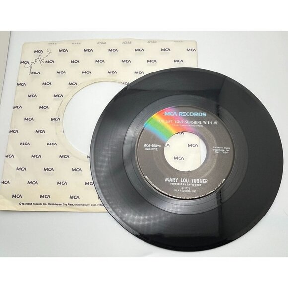 Mary Lou Turner Oh Boy / You Left Your Sunshine With Me 45 Country 1978 MCA - Picture 5 of 6